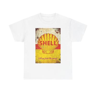 Shell Tankstelle Grafik T-Shirt Logo Vintage Unisex Schweres Baumwoll-Tee