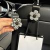 Car Seat Headrest Hanger Checkerboard Automotive Purse Holder Women Car Organizer Vehicle Organizing Hooks For Bags Umbrellas