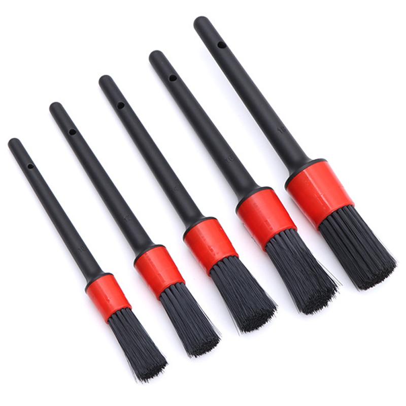 5Pcs Car Cleaning Brush Kit Soft Bristle Detail Brushes For Car Motorcycle Detailing Brush Set Wheel Rims Cleaning Brush Tools