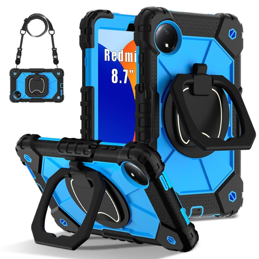For Xiaomi Redmi Pad SE 8.7.360° Rotating Grip Heavy Duty Protection Stand TPU+PC 3in1 Anti-knock Shockproof Tablets PC Case