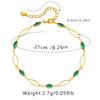 Drop Hollow Chain Bracelet Emerald Cut Glass Chain Anklet for Daily Wear