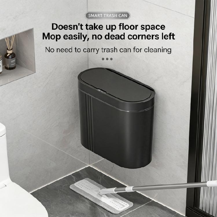 Trash Can Space Saving Wall Mount Trash Can Sensor Automatic Quiet Lid for Homes Kitchen Bathroom