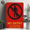 Vintage No Entry Authorized Personnel Only Sign Durable Metal Wall Mount Decorative Plaque for Home Bar Garden Cafe Restaurant