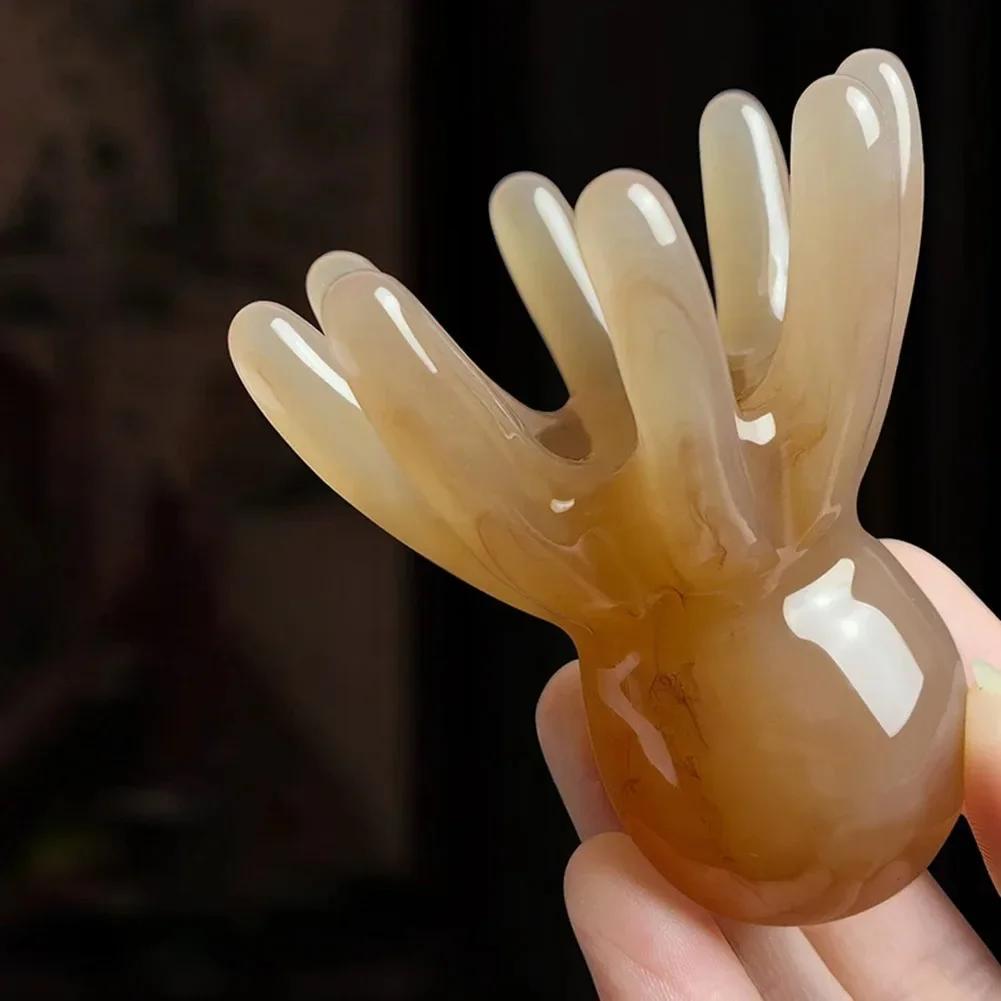 1/2PCS Portable Resin Octopus Massage Comb Head Massage Meridian Scalp Massager Tool Head SPA Massage Comb For Anti Fatigue