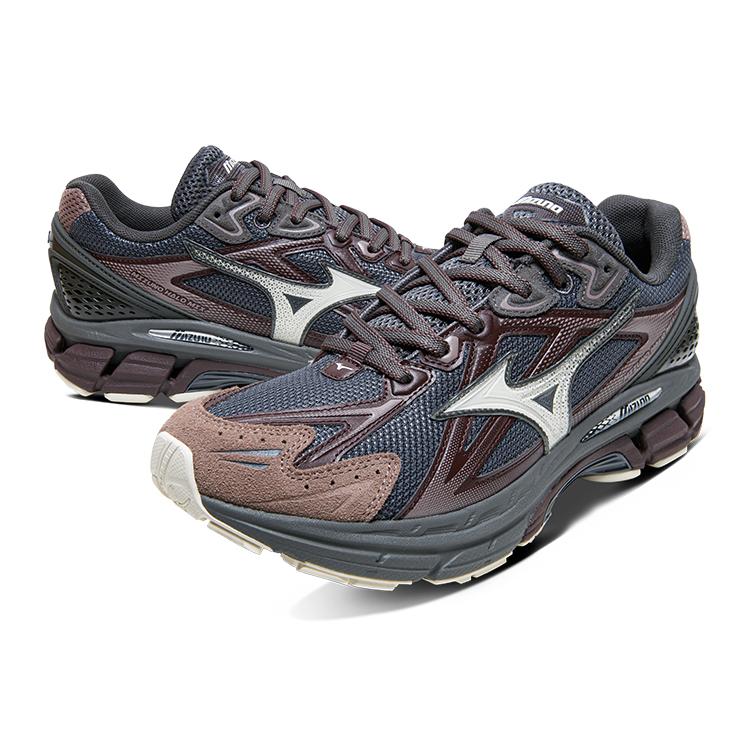 Mizuno Halo Mix Retro Style Non-Slip Wear-Resistant Low-Top Running Shoes Unisex Running Shoes Dark-Gray Slate-Blue Purple D1GH240811