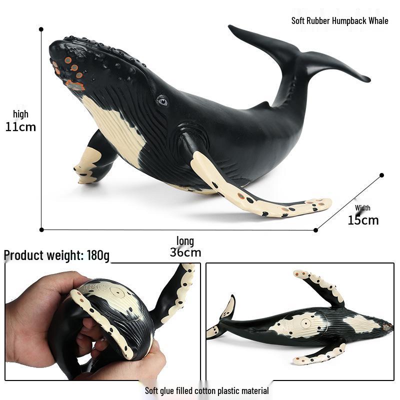 Children's Soft Rubber Marine Animal Toys: Killer Whale, Great White Shark, Beluga, Blue Whale, Dolphin, Sperm Whale Models