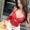 Dot Sleeveless Crop Top Korean Style Women Camisole Ins Fashion Halter Vest Top  Summer