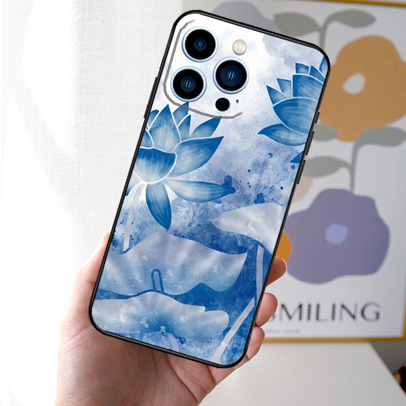 

Lotus Flower Phone Case For iPhone 16 15 11 13 12 14 Pro Max Mini X XR XS 7 8 Plus Soft Cover iPhone 13 Pro