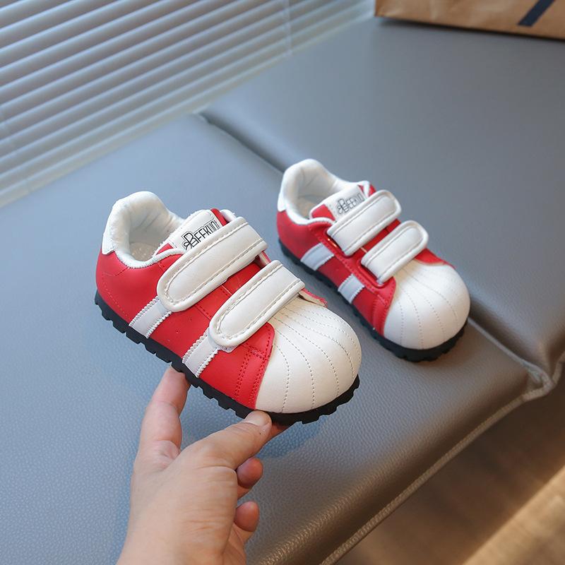 Versatile casual single shoes shallow mouth women's Q version bubble shell cartoon board shoes Velcro inner height increase new trendy shoes