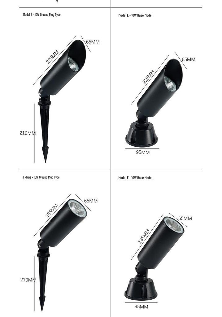 Waterproof Outdoor Tree Spotlight with Garden Ground Plug, Lawn Floodlight for Courtyard Landscapes