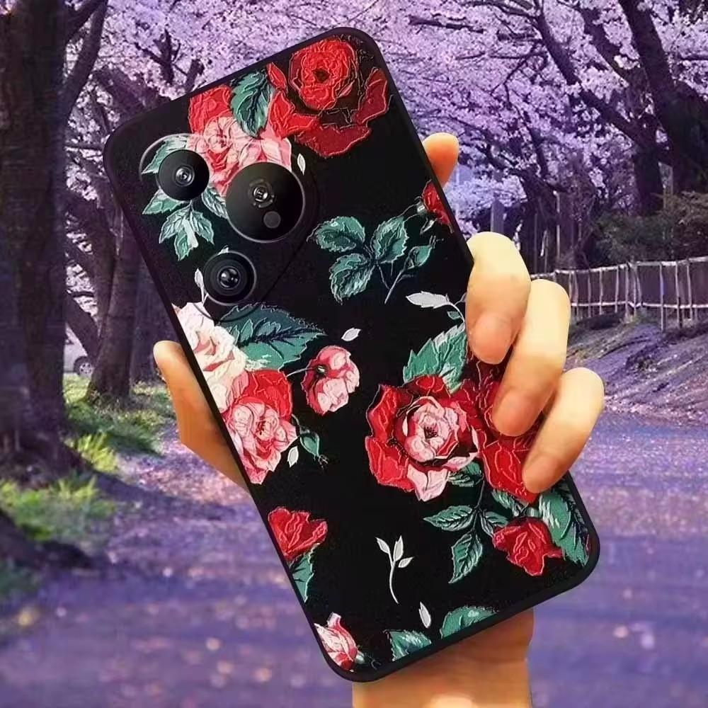 For Nokia G20 / G21 / G22 Case 3D Flower Relief Silicone Emboss Back Covers for Nokia G22 Cases Lovely Soft Protective Cartoon