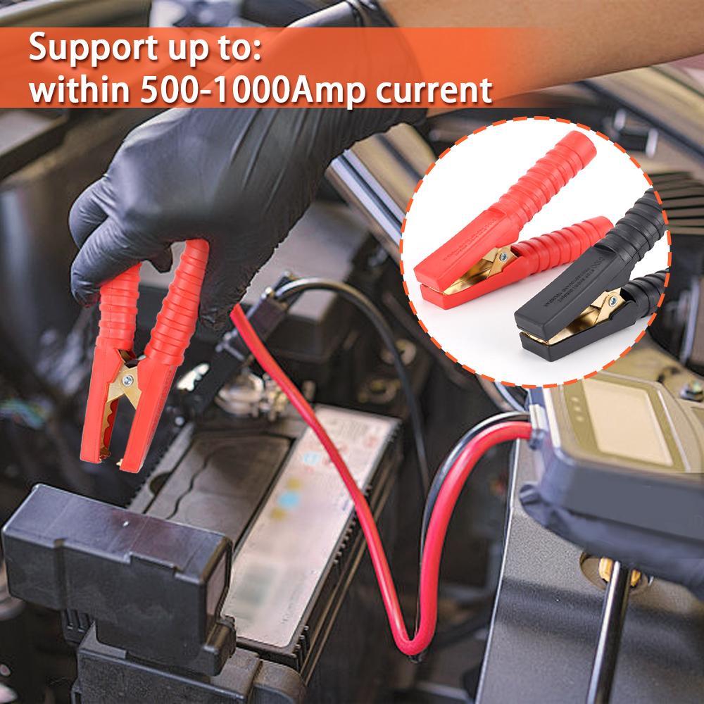 2Pcs Large 500A-1000A Alligator Clip Car Battery Chargers Insulated Clamp Mergency Battery Jump Cable Clamps Accessories