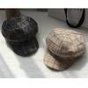 Women All Match Plaid Short Brim Beret for Autumn Winter Wear