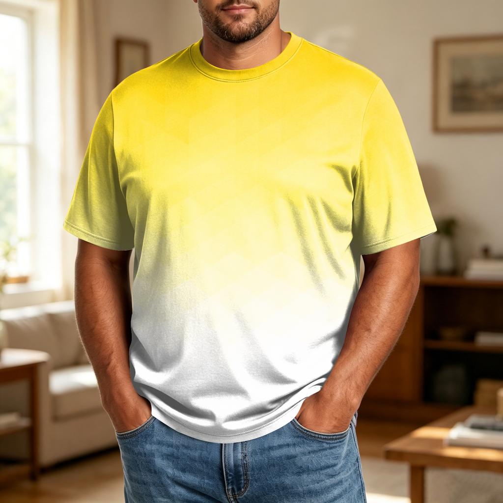 Men's Big Size Casual T Shirt Breathable Loose Fit Short Sleeve Crew Neck Tee Top for Everyday Wear Summer Outdoor Activities