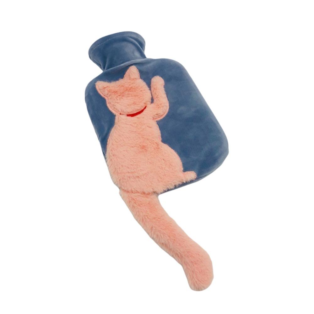 

Cartoon Hand Warmer Plush Hot Water Bottle Cute Water Injection Bag Dormitory синий