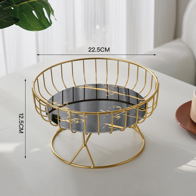 

Light Luxury High Foot Fruit Plate Plastic Metal Home Living Room Candy Snacks Storage Decoration