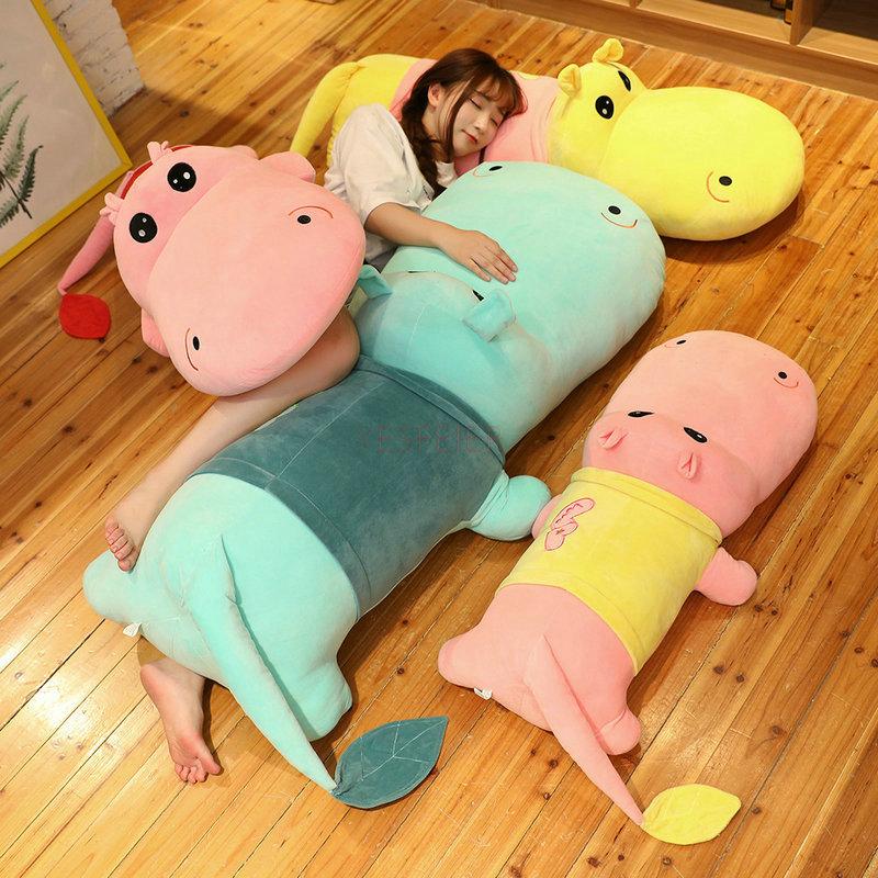 100-150cm Giant Soft Hippo Plush Toy Stuffed Animal Toys Soft Real Life Hippopotamus Plush Toy Birthday Gift