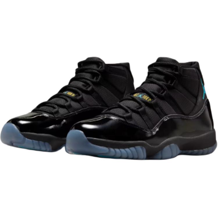 Jordan Air Jordan 11 Retro High Top Children's Basketball Shoes Black Blue Children Aged 3 7 Years Old 378039-047