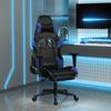 Day and Night - Day and Night Gaming Chair with Footrest In Black Blue Synthetic Leather