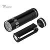 Mini aluminiowa wielofunkcyjna lampa UV Ultra Violet 9 LED Latarka Latarka