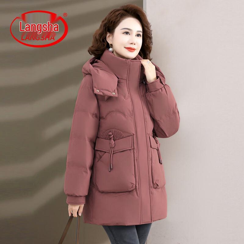 LangSha Women s Plush Lined Winter Cotton Jacket 2XL