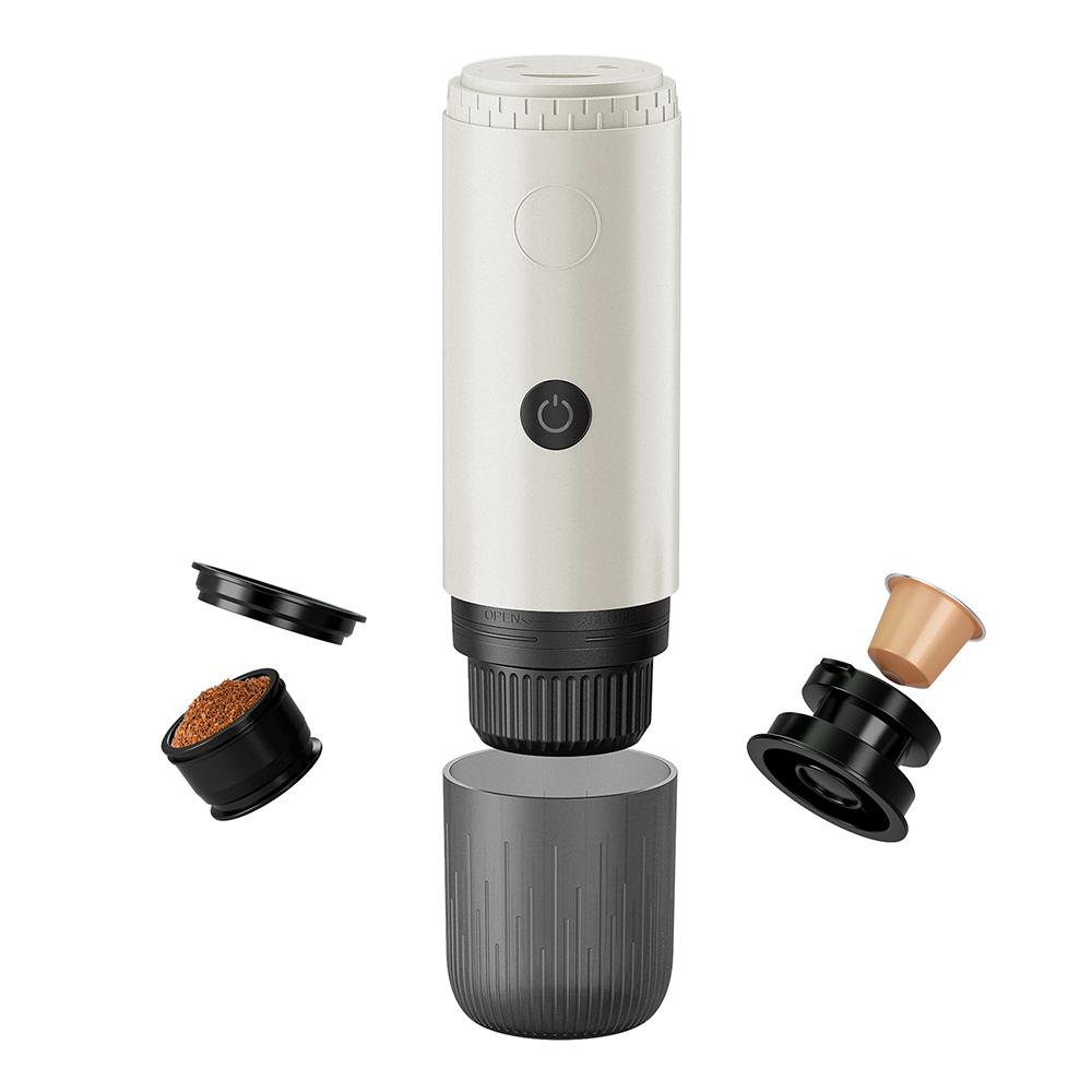 [i Cafilas][2604] Wireless Electric Portable Electric Espresso Machine Travel Coffee Maker for Camping Car Self-Heating With Ground Coffee & Capsule