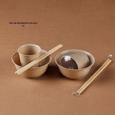 Set de vajilla desechable ecológica de cáscara de arroz