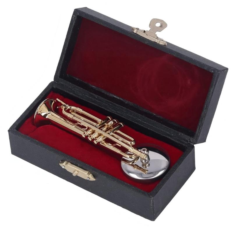 Handcrafted Saxophone Brass Gold Plated Musical Instrument Decoration With Protective Case For Music Lover