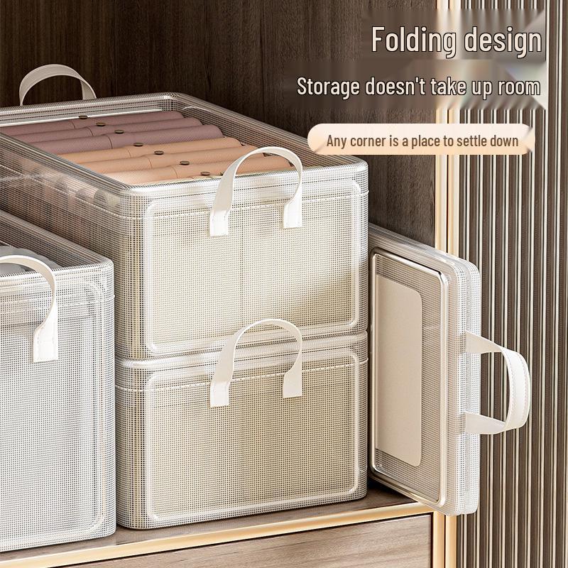 Transparente PVC-Kleideraufbewahrungsbox - Faltbarer Kleiderschrank-Organizer