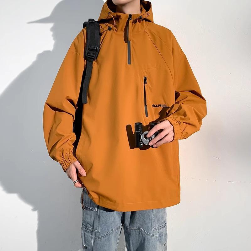 Hooded Jacket Men's Spring and Autumn New Casual Work Jacket Waterproof Jacket