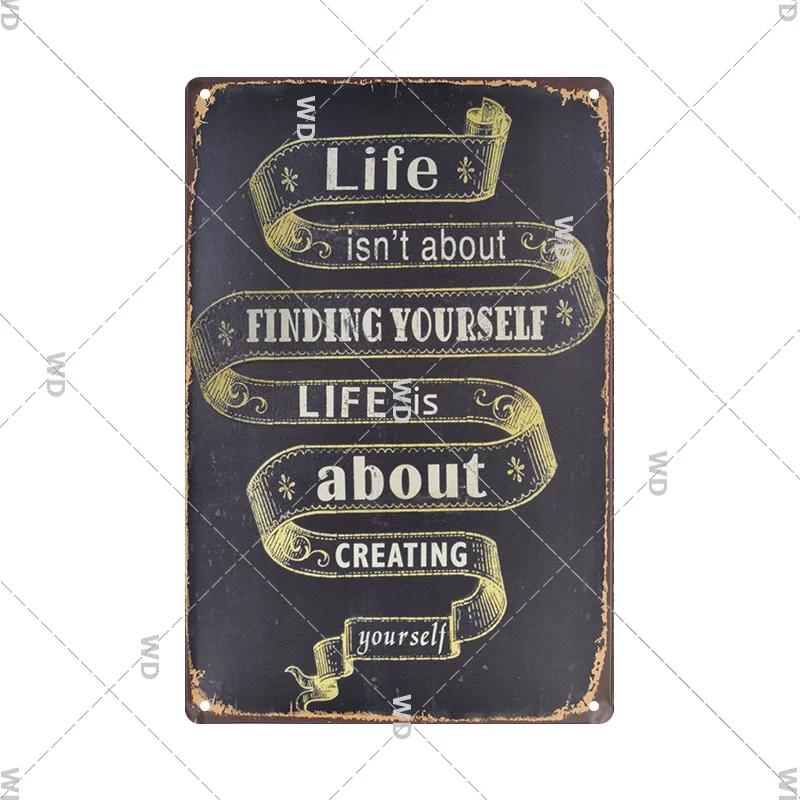 

Ретро Жизнь Любовь Семья Предложение Слоган Металлическая Жестяная Табличка Винтажная Металлическая Табличка Металлический Настенный Плакат Для Дома Магазина Кофе Настенный Декор 20x30cm