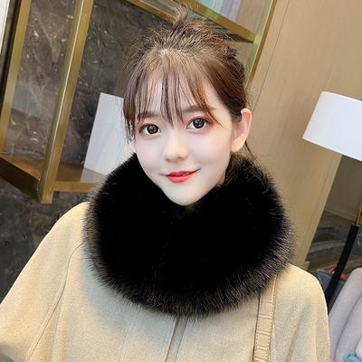 Winter Thickened Imitation Fur Fox Hair Men And Women Universal Cotton Clothing Scarve Coat Round Neck Women's Scarve