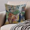PostImpressionism PPaul Gauguin Cushion Cover Pillowcase Antidustmite Invisible Zipper Short Plush Sofa Cushion