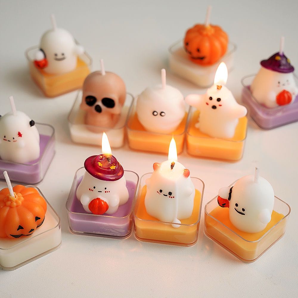 Halloween Ghost Pumpkin Candle Spooky Cute Tea Candles Festival Party Home Decorations Gifts Multi-styles