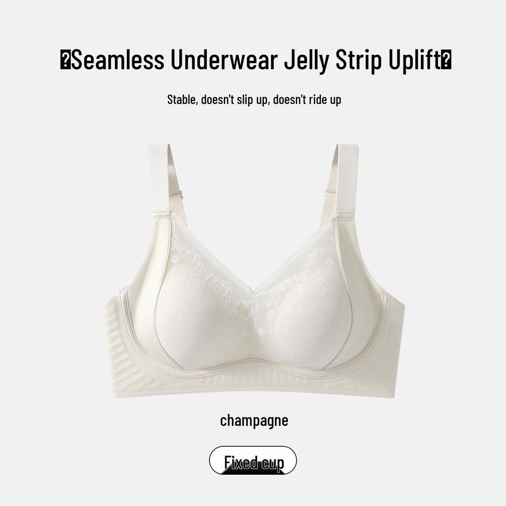 Seamless Jelly Soft Support Bra for Women - Comfortable, Wire-Free, Anti-Sag, Plus Size, Breathable, and Smooths Underarm.