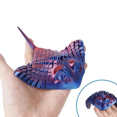 Animal Acuático Impreso en 3D -Raya Manta Biónica Raya Picuda Niño Relieve Decoración de Escritorio Criatura Marina Flexible Regalos para Todos