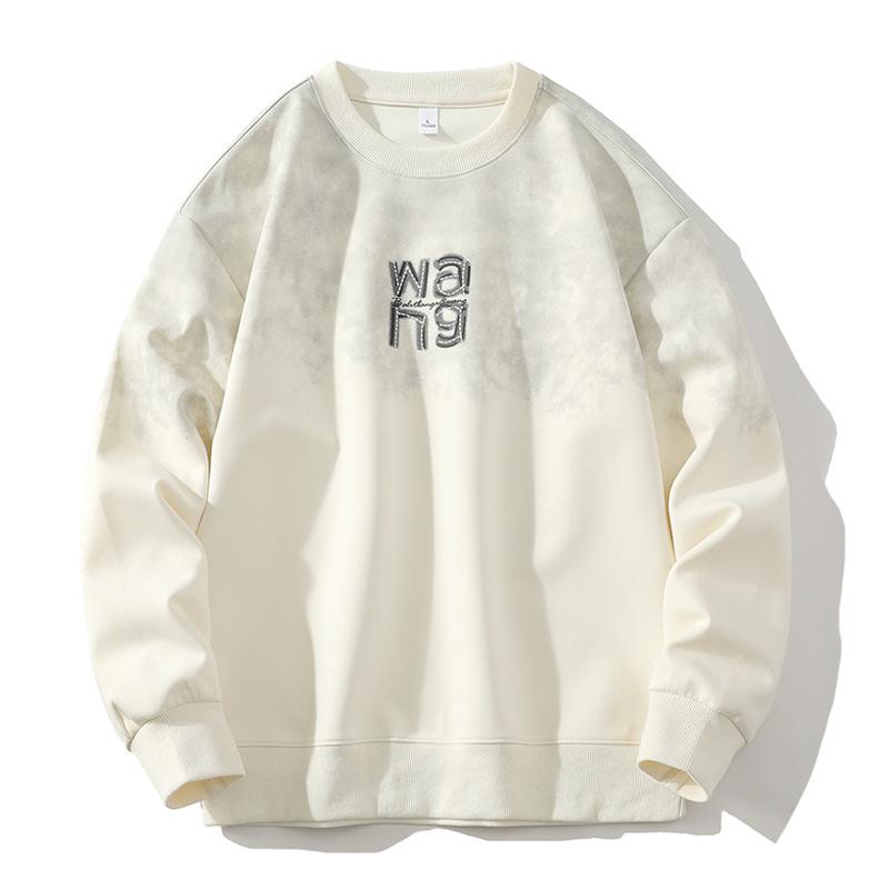 

Подростковая футболка с длинным рукавом для мальчиков, с круглым вырезом, осенний топ, осенняя одежда, ранняя весна и осень, повседневный свитер L бежевый