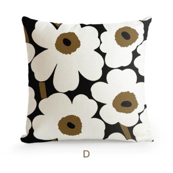 Nordisch Finnisch Sonnenblumenpflanze Blumendruck Kurzer Plüsch Kissenbezug Zuhause Sofa Kissen Kissenbezug