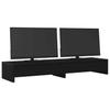 Dual Monitor Stand with Drawers Black Oak Effect 100 X 27 X 15 Cm