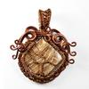 62.40 Ct Certified Natural Brown Jasper Fancy Shape Copper Wrapped Pendant