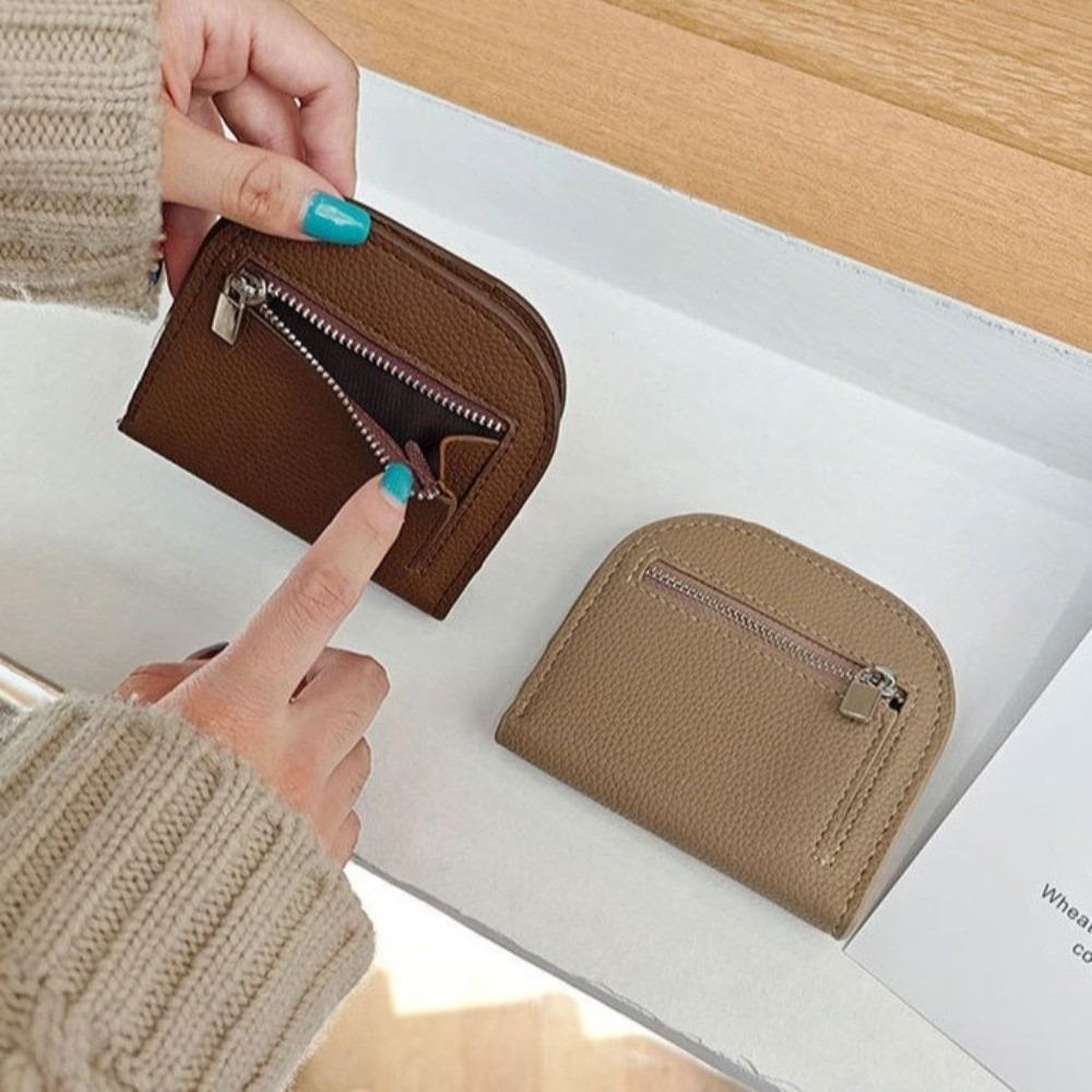 Koreański Styl Krótki Portfel Mini PU Skórzany Etui na Karty Prosty Portmonetka Studencki