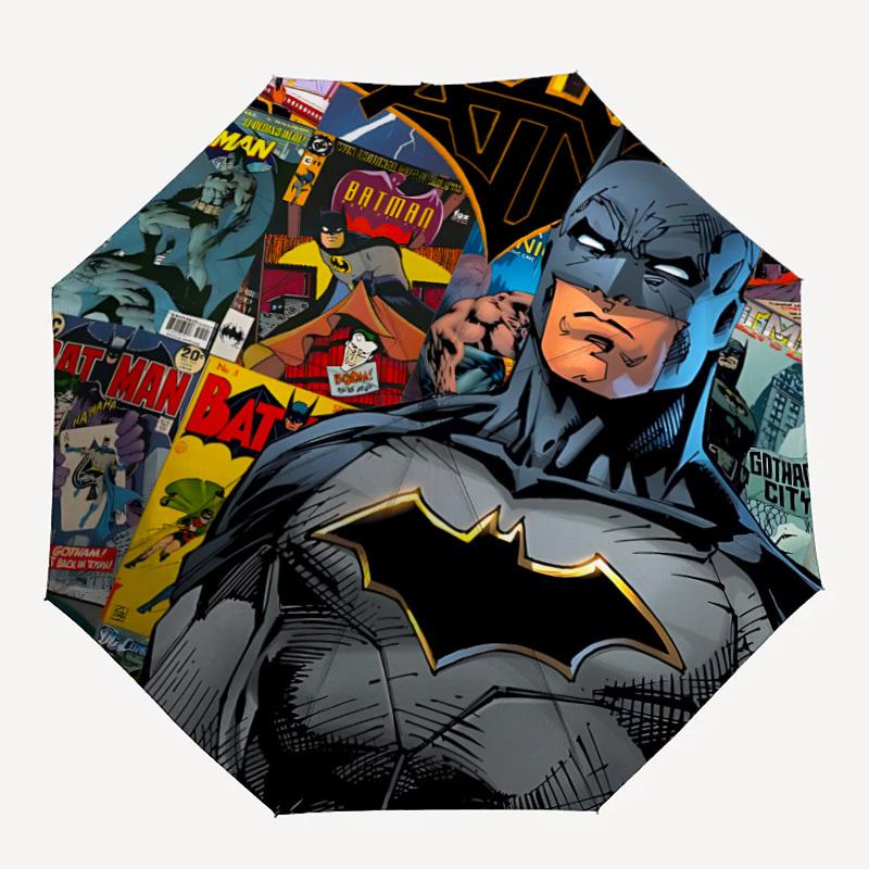 

1pc Batman Comics Automatic Folding Umbrella - Compact 8-Rib Design,Festive Gift for Friends & Family, Compact Umbrella 22074