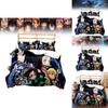 Demon Slayer Quilt Cover Set With Reactive Printing And Brushed Material For Modern Bedroom Decor