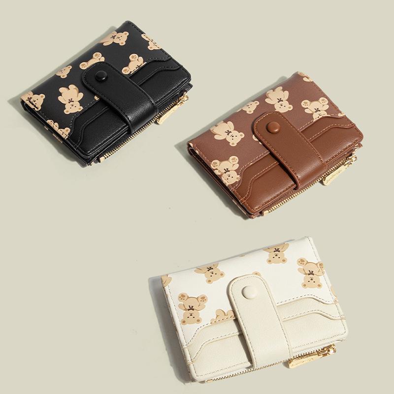 Women's Cross-Border Short Buckle Wallet - Multi-Card Slot Coin Purse & Card Holder with Print Design