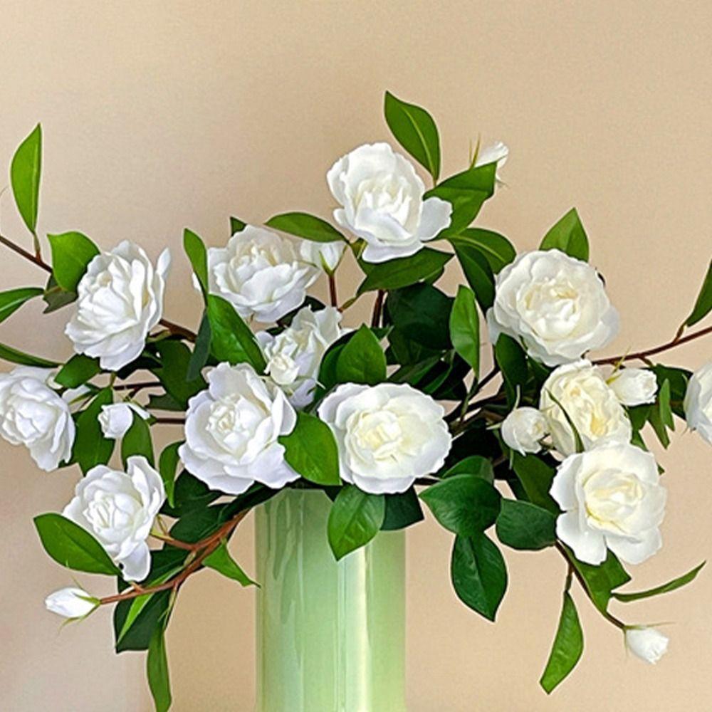 Handmade Artificial Gardenia Branches Real Touch Fake Flowers  Wedding Party Decor