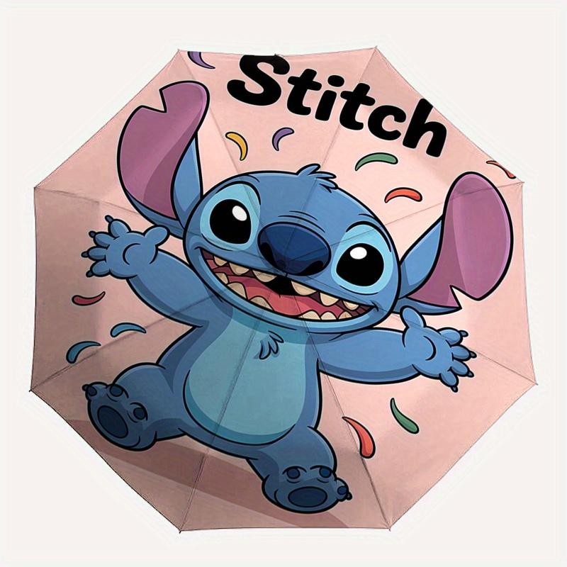 Aloha Stitch, Cartoon Character Themed Automatic opening and closing folding umbrella, 8 rib windproof, compact travel design, suitable for