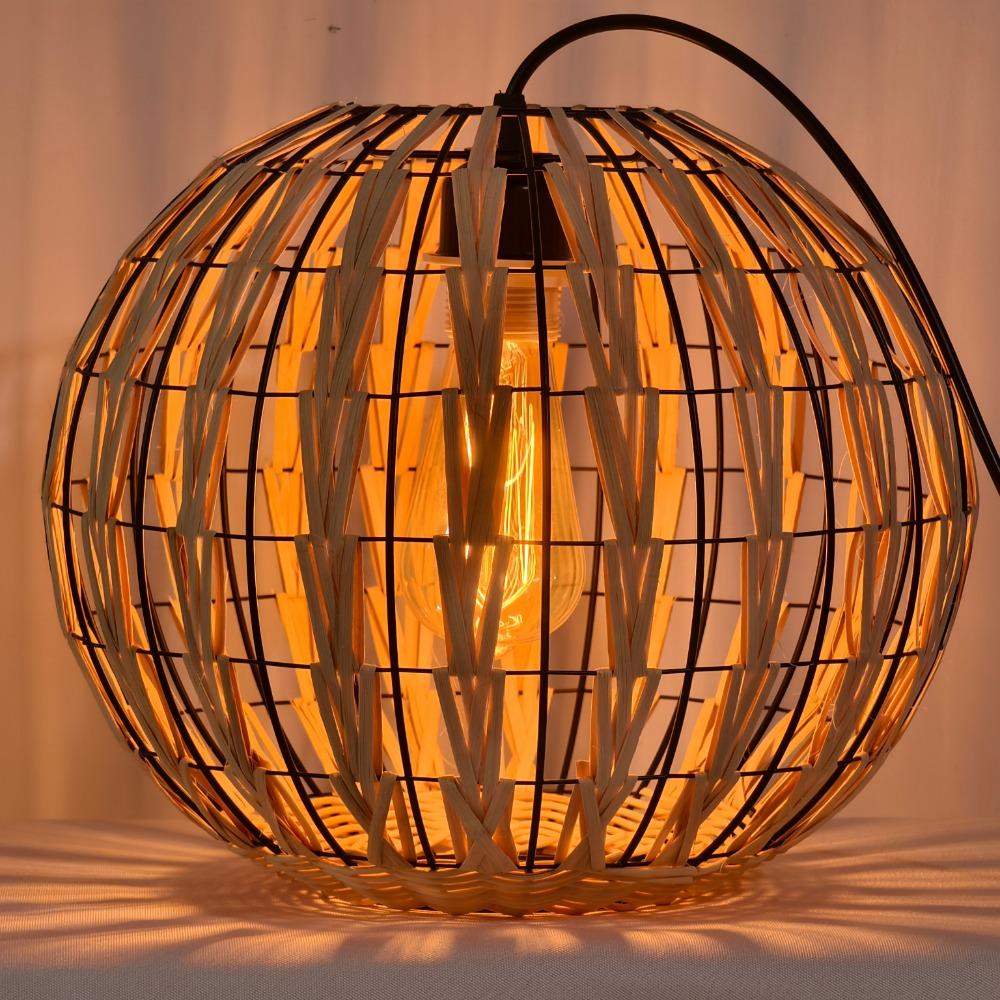 Hand-woven Rattan Chandelier Living Room Dining Room Study Teahouse Rattan Weaving Art Lamps Lighting Chandelier Hanging Lights