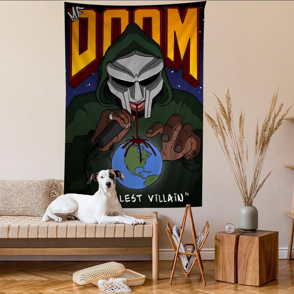 Rap Singer MF DOOM Printed Large Wall Tapestry Hanging Tarot Hippie Wall Rugs Dorm Home Decor