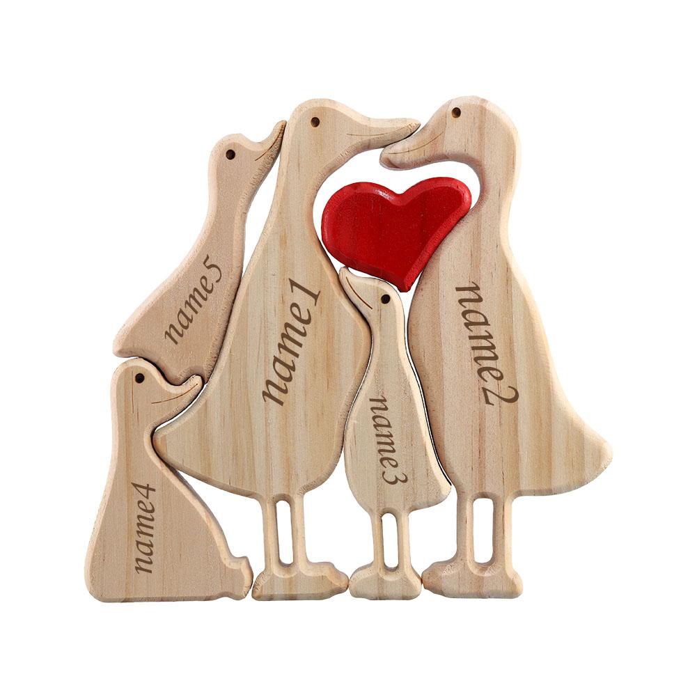 Personalized Duck Family Theme Wooden Art Puzzle 2024 Free Engraving Wooden Desktop Decorations Customized Gifts for Mom Da M5A5