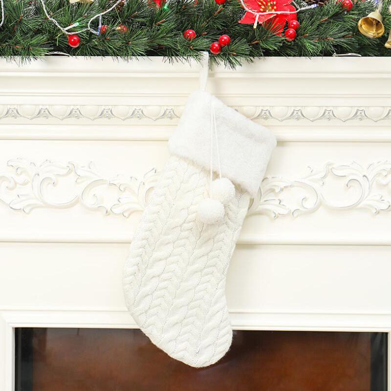 Christmas Knit Santa Elk Socks Stockings Gift Xmas Lovely Gift Bag For Children Fireplace Tree Christmas Hanging PartyDecoration
